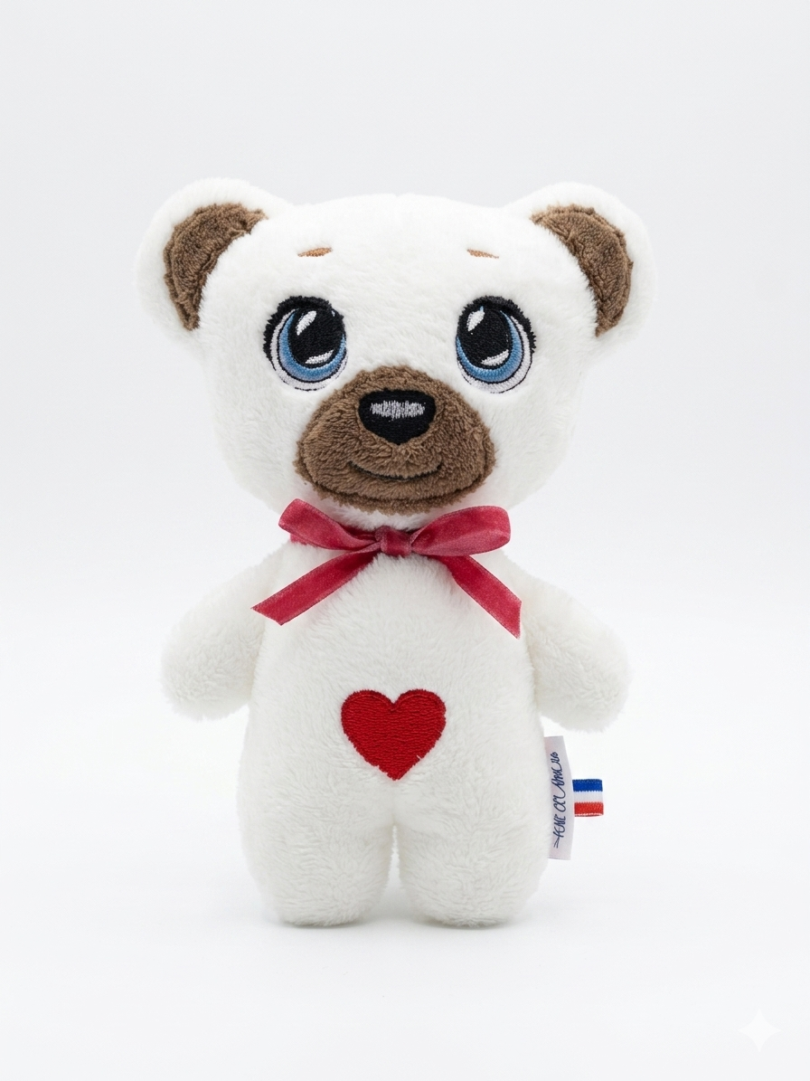L'ours Balour Blanc - Douceur Infinie et Regard Azur ❤️