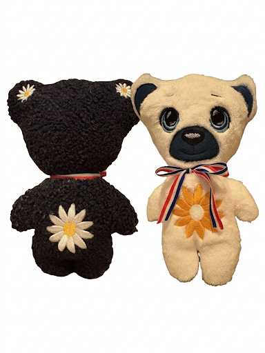 L'ours BALOUR Daisy – Duo de Douceur et Charme Printanier 🌼