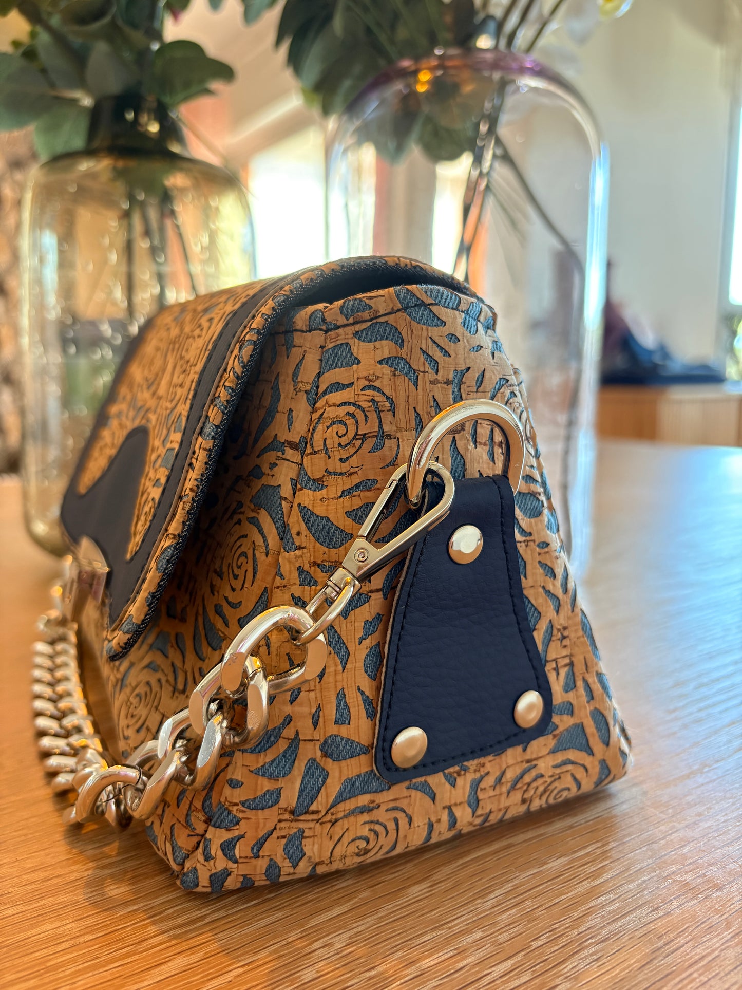 sac à main en liège, jean et simili cuir