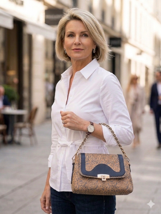sac à main en liège, jean et simili cuir